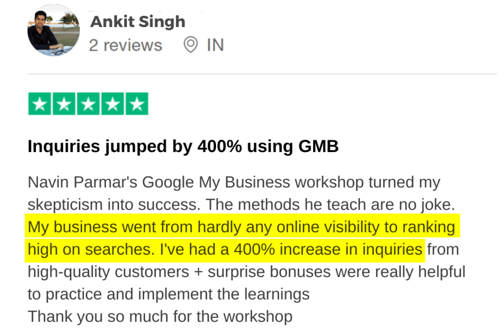 Ankit Singh Testimonial