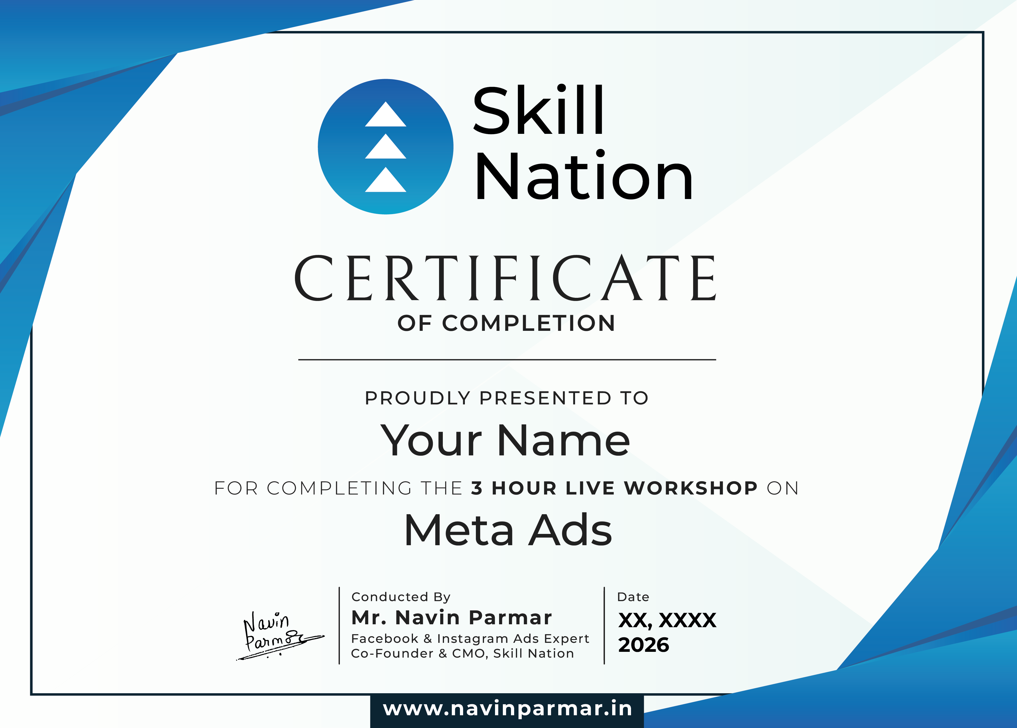 Skill Nation Certificate