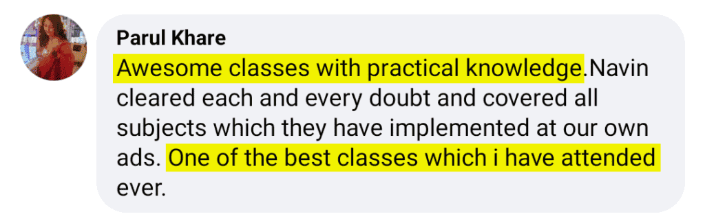 Parul Khare Testimonial