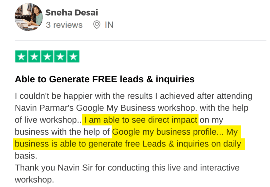 Sneha Desai Testimonial
