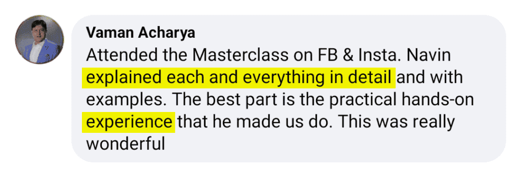 Vaman Acharya Testimonial