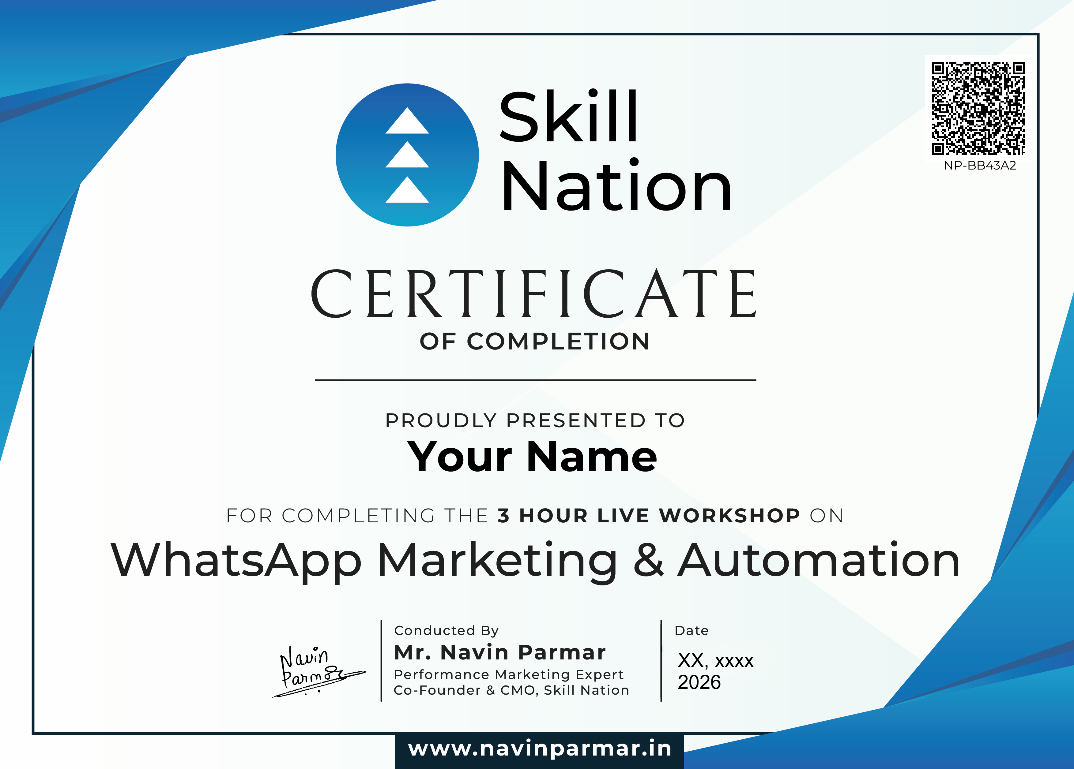 Skill Nation Certificate